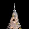 Artificial Christmas Tree with Baubles and LEDs White 5 ft