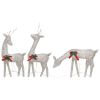 Christmas Reindeer Family 106.3"x2.8"x35.4" Gold Warm White Mesh