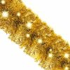 Christmas Garland with LED Lights 33 ft Gold