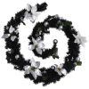 Christmas Garland with LED Lights Black 8.9' PVC