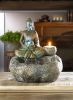 Light-Up Buddha Fountain with Candle Holder