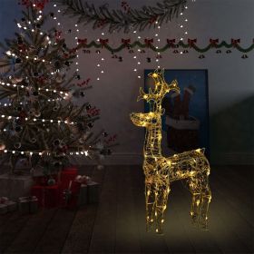 Reindeer Christmas Decoration 90 LEDs 2x1x3 ft Acrylic (Color: White)