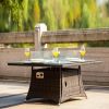 Brown Wicker Patio Firepit  Dining Table (Table Only)