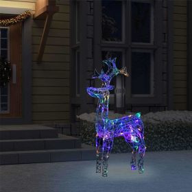 Reindeer Christmas Decoration 90 LEDs 2x1x3 ft Acrylic (Color: colourful)